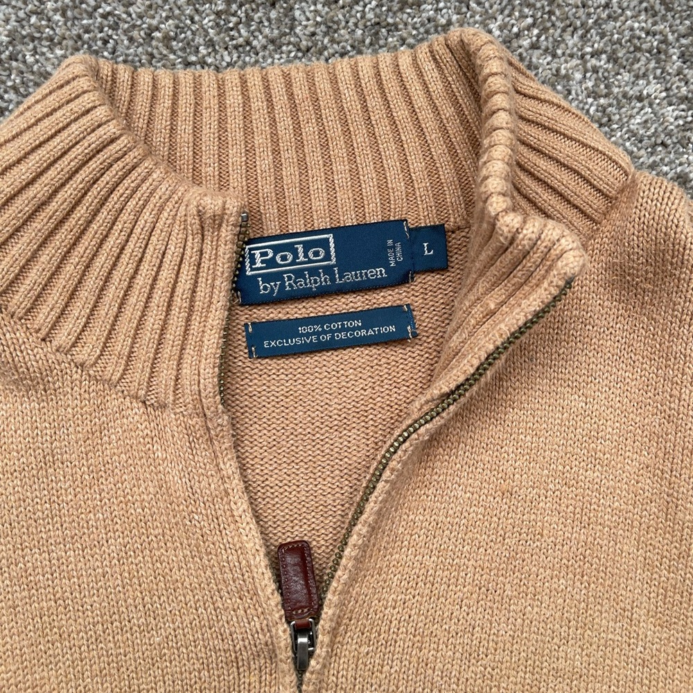 Ralph Lauren Camel Zip-Up Sweater